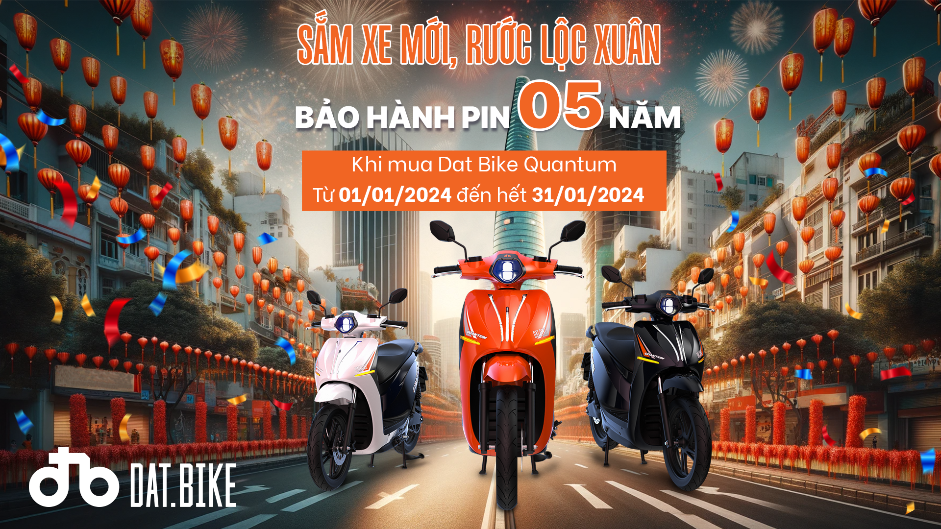 Dat Bike ra mắt chương trình “Sắm xe mới, rước lộc xuân” từ 01/01 - hết 31/01/2024