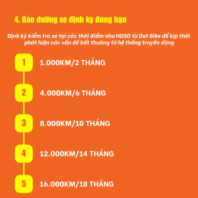 Bảo dưỡng xe định kỳ đúng hạn