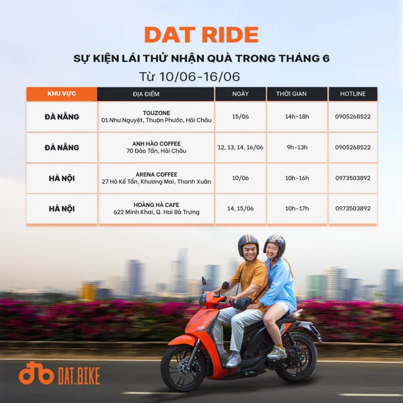 Lịch lái thử tuần 2 (10/6 - 16/6)