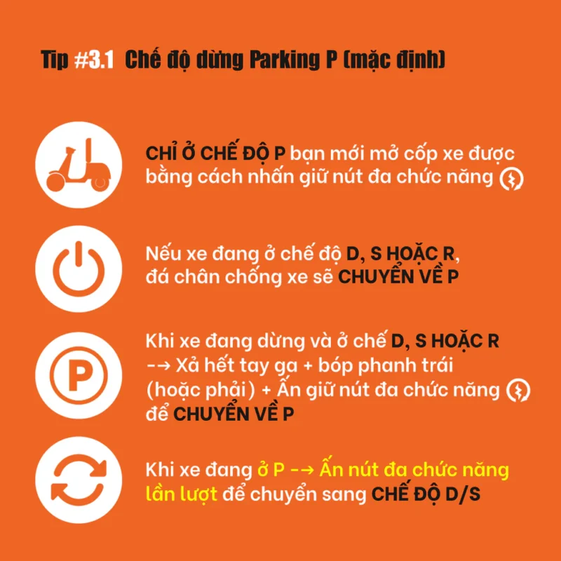 Chế độ Parking (P) mặc định
