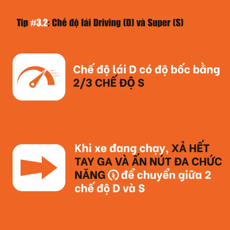 Chế độ lái Driving (D) và Super (S)