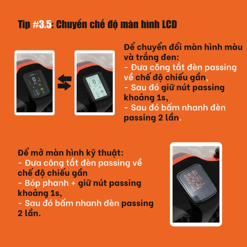 Chuyển đổi các chế độ hiển thị màn hình LCD