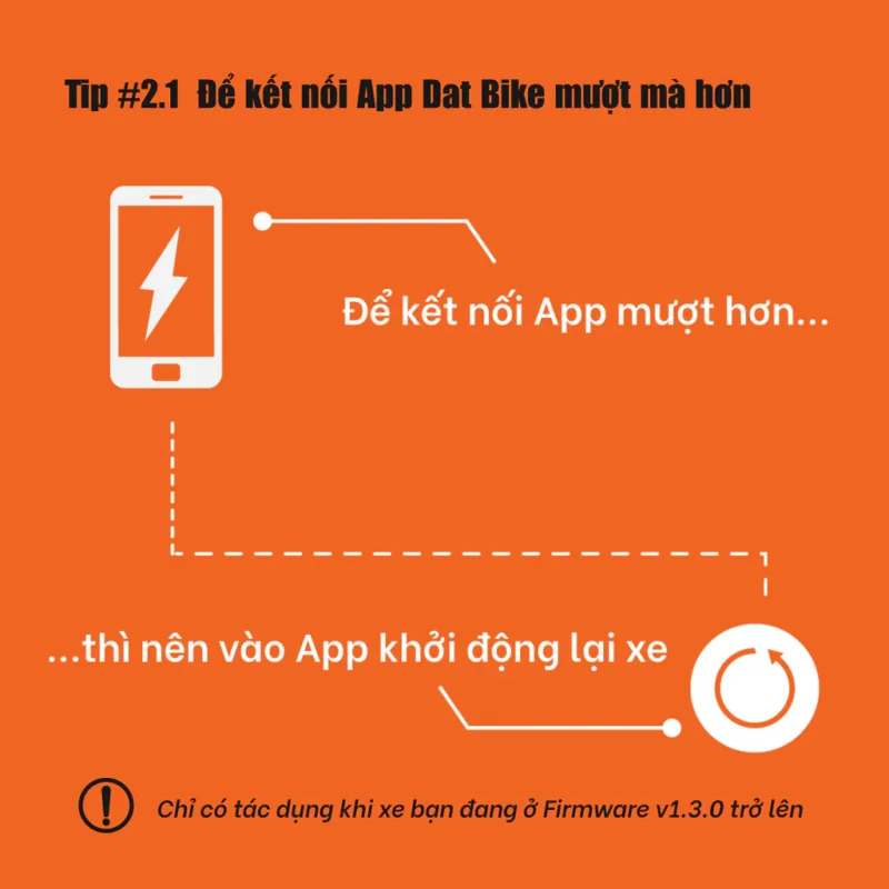 Để kết nối App Dat Bike với xe luôn nhanh chóng và mượt mà