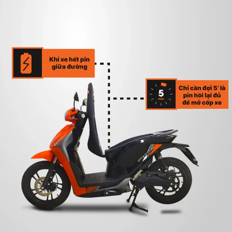 Sạc pin trên xe Dat Bike Quantum