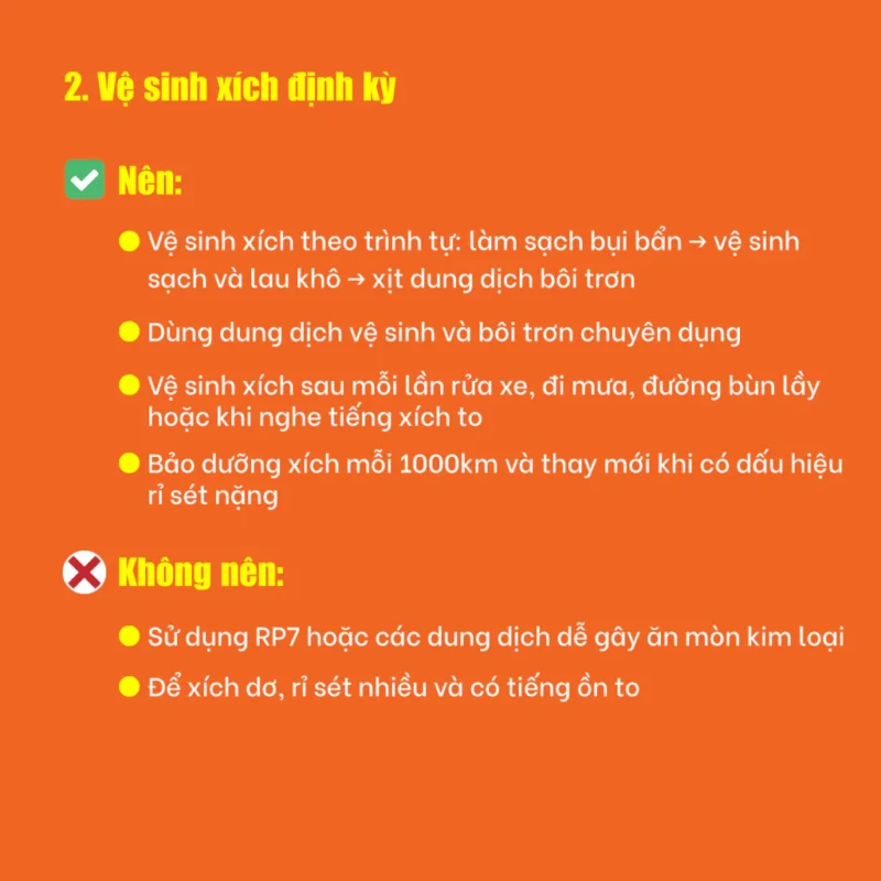 Vệ Sinh Dây Xích Định Kỳ