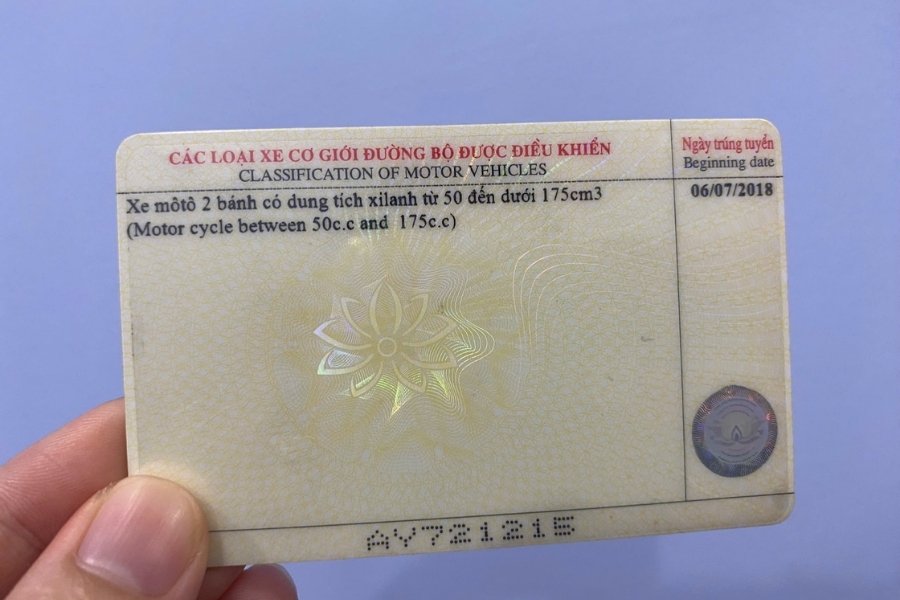 Mặt sau của bằng lái Mặt sau của bằng lái