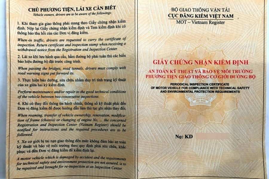 Giấy chứng nhận kiểm định an toàn kỹ thuật và bảo vệ môi trường