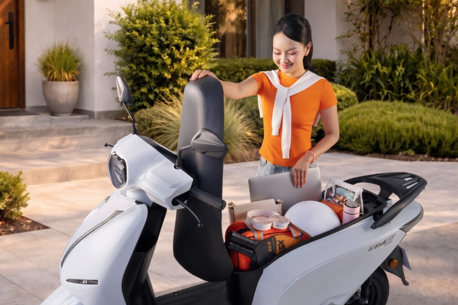 Dat Bike thiết kế thời trang, cốp 50L cực rộng, sạc nhanh và tiết kiệm tối đa